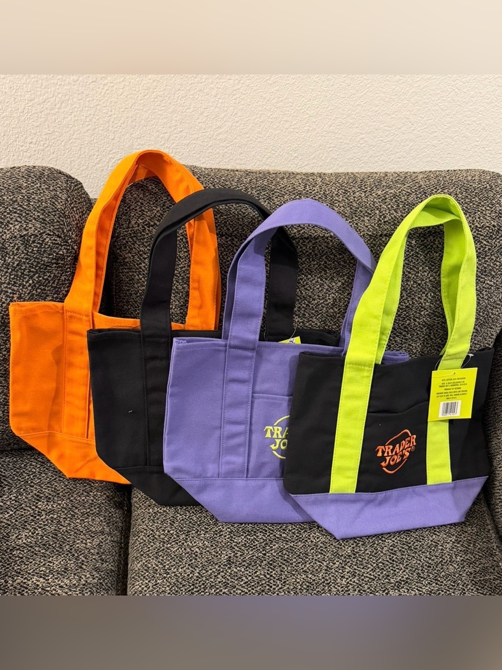 Trader Joe's Mini Canvas Totes (MANY COLORS AVAILABLE) - Sets/bundles available - Picture 8 of 11